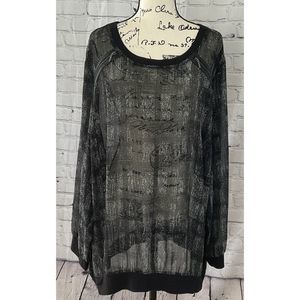 Lane Bryant Long Sleeve Sheer Blouse (Size 26/28)